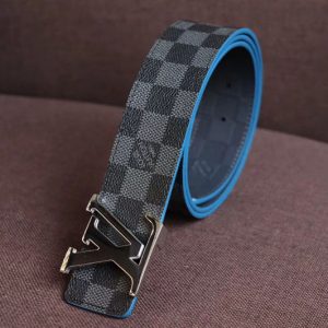 Louis Vuitton M0077T LV Damier Print 40mm Reversible Belt Damier Graphite Canvas Silver Buckle