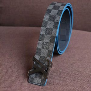 Replica Louis Vuitton M0077T LV Damier Print 40mm Reversible Belt Damier Graphite Canvas Black Buckle