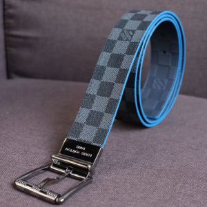 Replica Louis Vuitton M0077T LV Damier Print 40mm Reversible Belt Damier Graphite Canvas Black Buckle