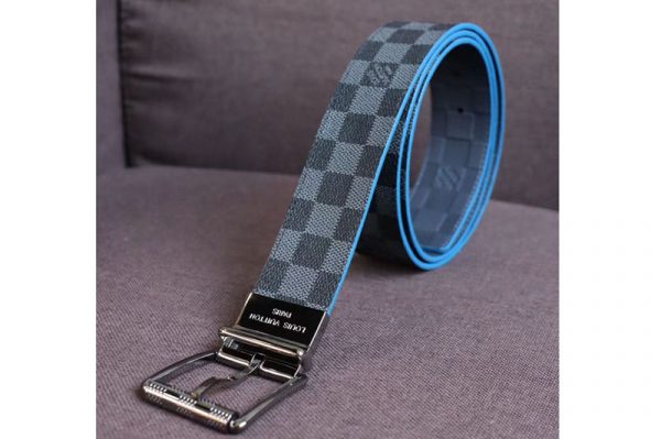 Replica Louis Vuitton M0077T LV Damier Print 40mm Reversible Belt Damier Graphite Canvas Black Buckle