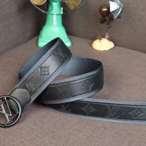 Replica Louis Vuitton M0114T LV Circle 40mm Belt Monogram Shadow calf leather