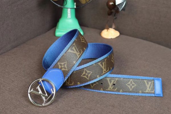 Replica Louis Vuitton M0130S LV Circle 40mm Belt Monogram Canvas Blue