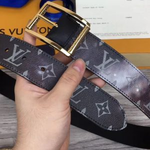 Replica Louis Vuitton M0132U LV Reverso 40mm Reversible Belts Monogram Galaxy Canvas Gold Hardware