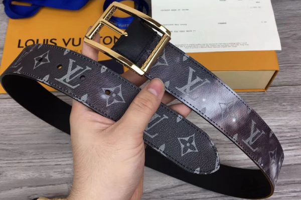 Replica Louis Vuitton M0132U LV Reverso 40mm Reversible Belts Monogram Galaxy Canvas Gold Hardware