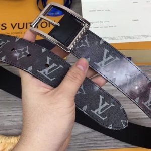 Replica Louis Vuitton M0132U LV Reverso 40mm Reversible Belts Monogram Galaxy Canvas Silver Hardware