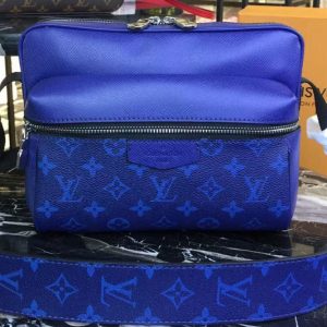 Replica Louis Vuitton M43843 LV Monogram Canvas Messenger PM Blue