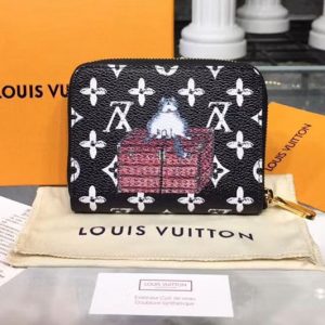 Replica Louis Vuitton M63883 LV Transformed historic Monogram canvas Zippy Coin Purse Black