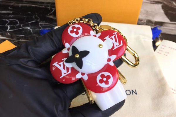 Replica Louis Vuitton M67358 LV Golden Vendome Bag Charm and Key Holder Red