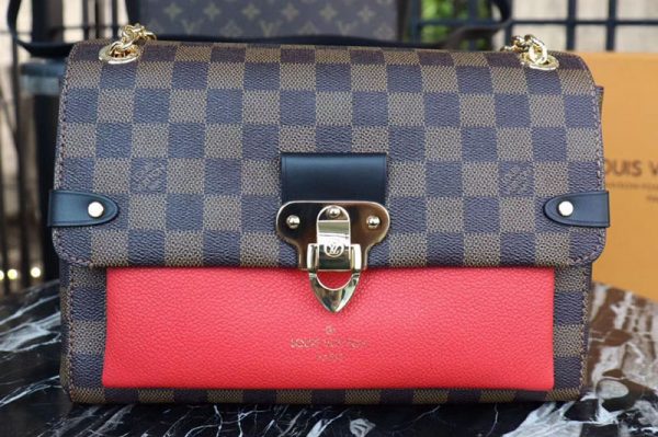 Replica Louis Vuitton N40108 Damier Ebene Canvas Vavin PM Red