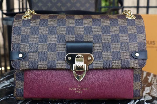 Replica Louis Vuitton N40108 Damier Ebene Canvas Vavin PM Wine