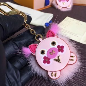 Replica Louis Vuitton M64260 Wild Fur Pig Bag Charm and Key Holder