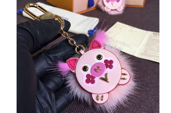 Replica Louis Vuitton M64260 Wild Fur Pig Bag Charm and Key Holder