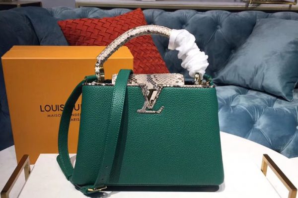 Replica Louis Vuitton N95384 LV Capucines BB Taurillon Leather Green