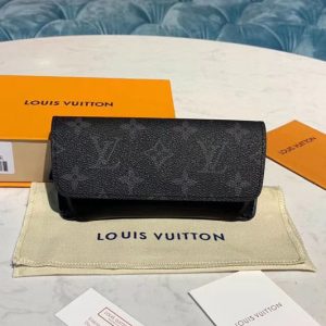 Replica Louis Vuitton GI0372 LV Woody Glasses Case Monogram Eclipse Canvas