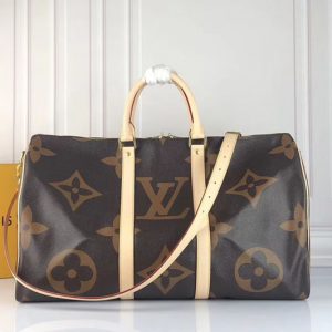 Replica Louis Vuitton M44739 LV Keepall Bandouliere 50 Bags Monogram and Monogram Reverse coated canvas