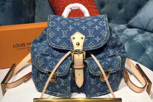 Replica Louis Vuitton M44460 LV Monogram Denim Backpack