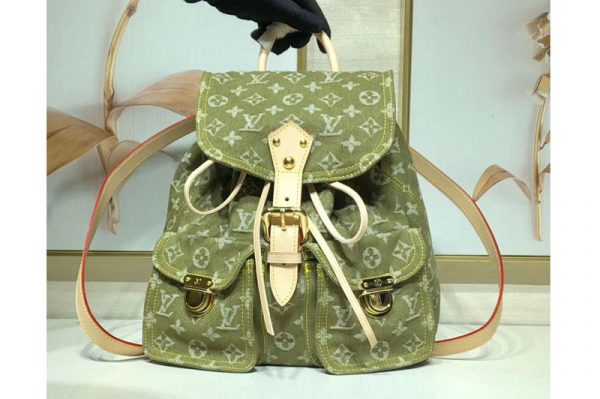 Replica Louis Vuitton M44460 Backpack Monogram Denim Green