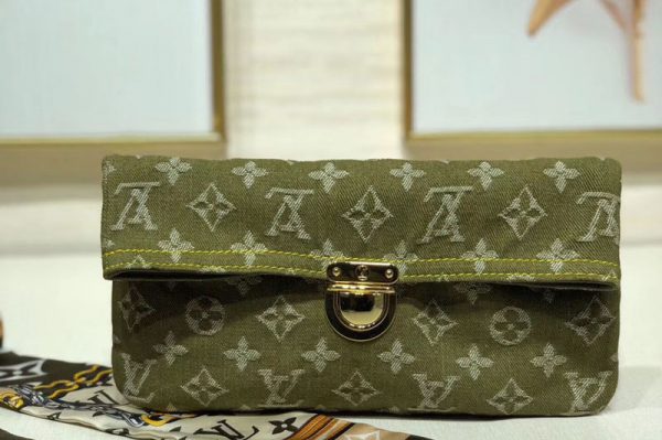 Replica Louis Vuitton M44472 Clutch Bag Monogram Denim Green