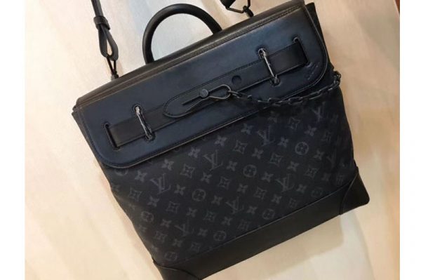 Replica Louis Vuitton M44473 LV Steamer PM Bags Monogram Eclipse Canvas