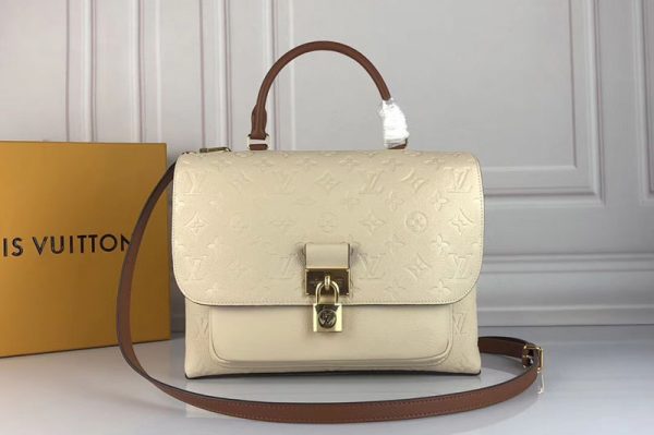 Replica Louis Vuitton M44549 LV Marignan Bags Monogram Empreinte Leather Crème Caramel