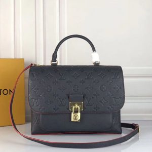 Replica Louis Vuitton M44545 LV Marignan Bags Monogram Empreinte Leather Marine Rouge