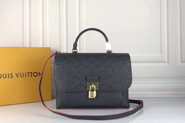 Replica Louis Vuitton M44545 LV Marignan Bags Monogram Empreinte Leather Marine Rouge