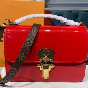 Replica Louis Vuitton M52686 LV Cherrywood BB Bags Red Patent Leather