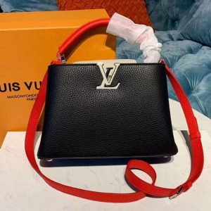 Replica Louis Vuitton M90334 LV Capucines BB Bags Black Taurillon leather