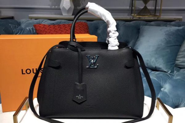 Replica Louis Vuitton M53730 LV Lockme Day Bags Grained Calf Leather Black