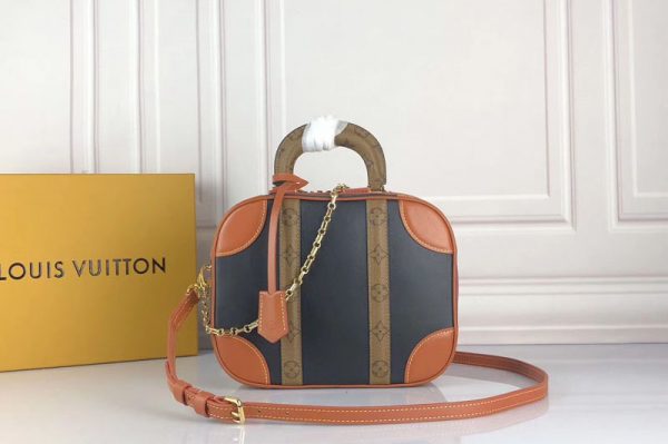 Replica Louis Vuitton M53782 LV Mini Luggage Calf leather Navy Skipper Blue/Caramel