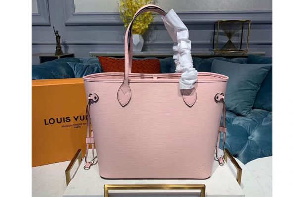 Replica Louis Vuitton M54185 LV Neverfull MM Bags Pink Epi Leather