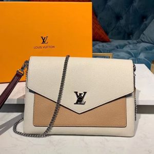 Replica Louis Vuitton M63926 LV Pochette Mylockme Bags Beige Calf Leather