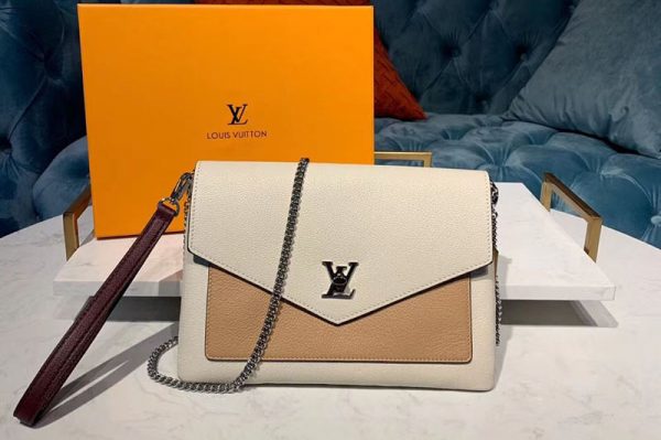 Replica Louis Vuitton M63926 LV Pochette Mylockme Bags Beige Calf Leather