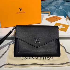 Replica Louis Vuitton M63926 LV Pochette Mylockme Bags Black Calf Leather