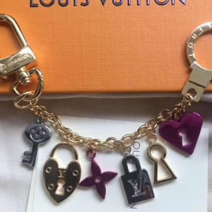 Replica Louis Vuitton M67437 LV Love Lock Heart and Keys Chain Bag Charm and Key Holder