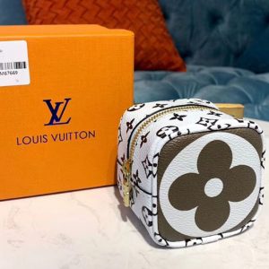 Replica Louis Vuitton M67669 LV Porte Monnaie Cube coin purse Gray Monogram canvas