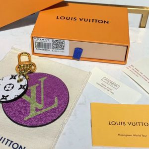 Replica Louis Vuitton M67848 LV Monogram Giant Bag Charm and Key Holder Green purple