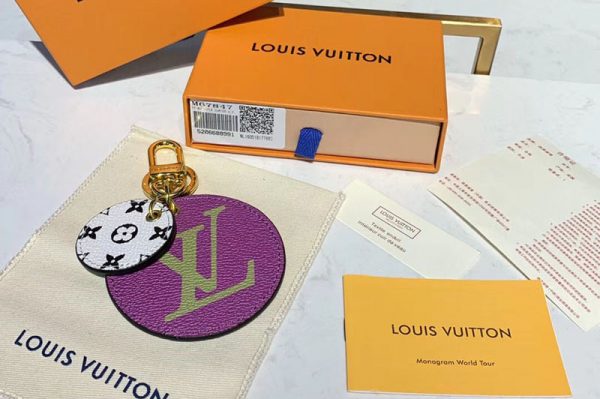 Replica Louis Vuitton M67848 LV Monogram Giant Bag Charm and Key Holder Green purple