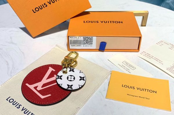 Replica Louis Vuitton M67847 LV Monogram Giant Bag Charm and Key Holder Red pink