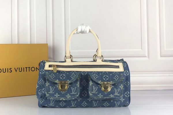 Replica Louis Vuitton M95019 Speedy 30 Bags Monogram Denim Blue