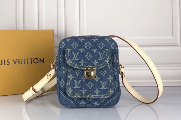 Replica Louis Vuitton M95348 LV Camera Bag Monogram Denim Blue