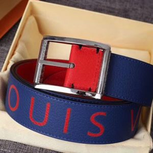 Replica Louis Vuitton M0126 LV Reversible Belt Taurillon leather Blue