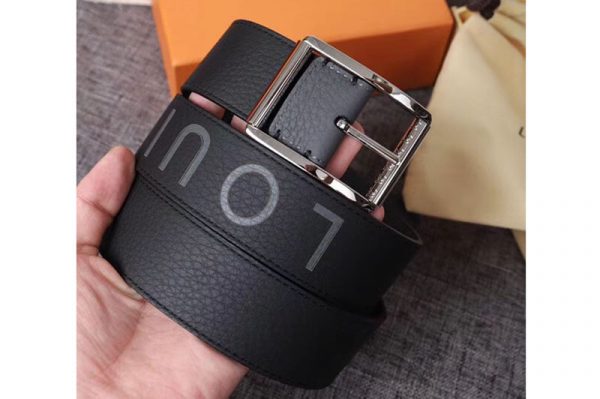 Replica Louis Vuitton M0126 LV Reversible Belt Taurillon leather Black