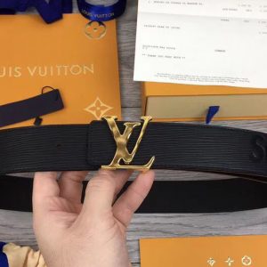 Replica Louis Vuitton LV Supreme 40mm Belt Black Epi Leather