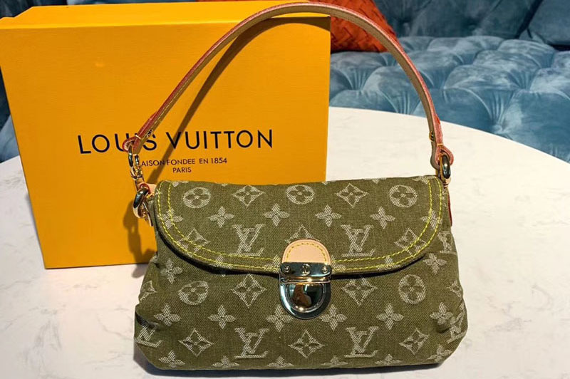 Louis Vuitton Mini Pleaty Handbag Monogram Denim Blue M95050