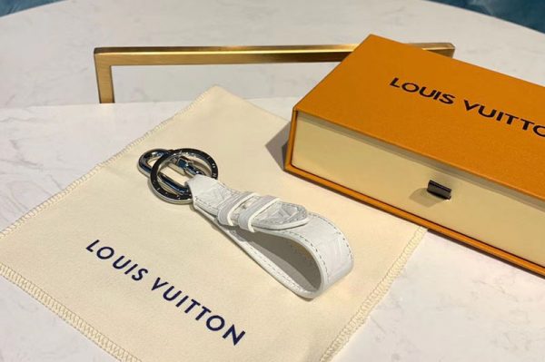 Replica Louis Vuitton MP2363 LV Harness Dragonne Bag Charm and Key Holder White Taurillon leather