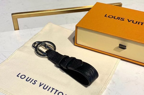 Replica Louis Vuitton MP2362 LV Harness Dragonne Bag Charm and Key Holder Black Taurillon leather