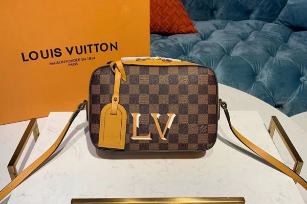 Replica Louis Vuitton N40178 LV Santa Monica Bags Damier Ebene Canvas Safran Yellow