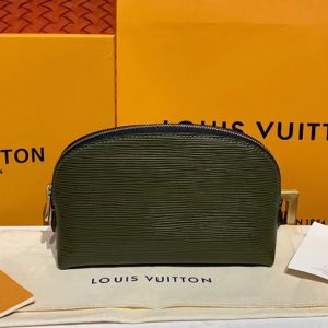 Replica Louis Vuitton M41348 LV Cosmetic Pouch PM Bags Green Epi Leather