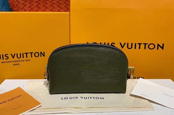 Replica Louis Vuitton M41348 LV Cosmetic Pouch PM Bags Green Epi Leather